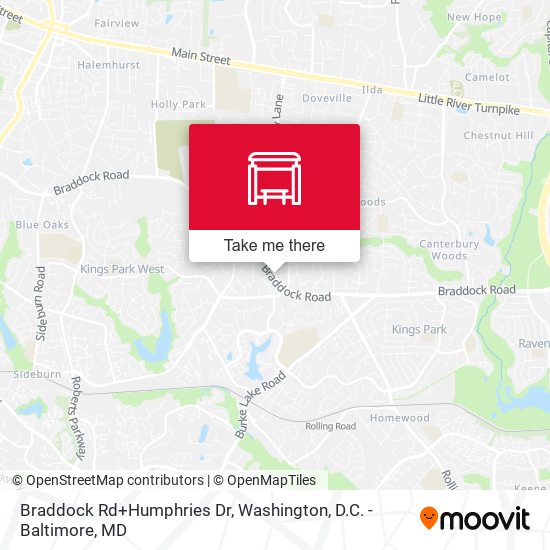 Braddock Rd+Humphries Dr map