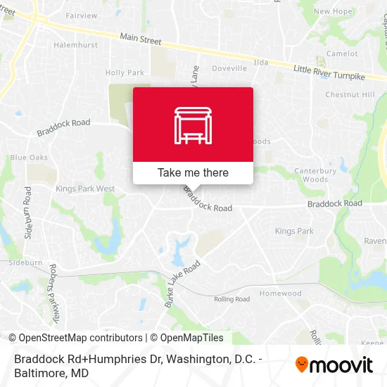 Braddock Rd+Humphries Dr map