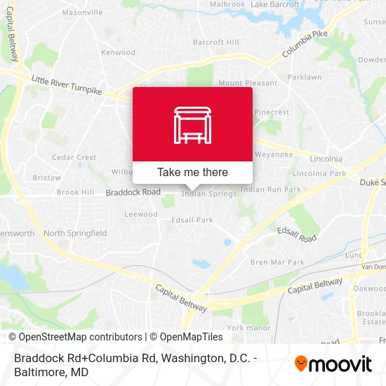 Braddock Rd+Columbia Rd map
