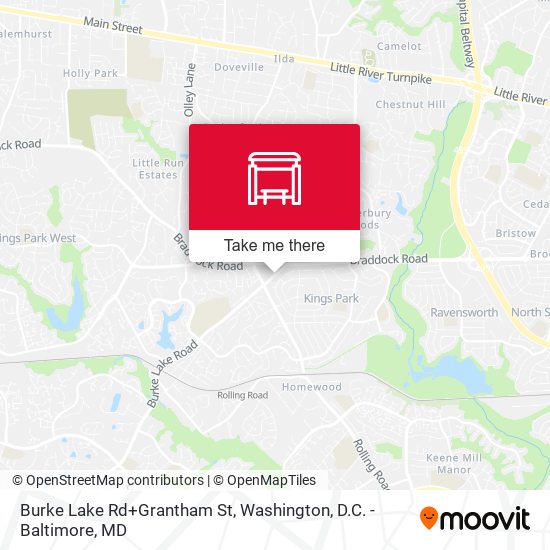 Burke Lake Rd+Grantham St map