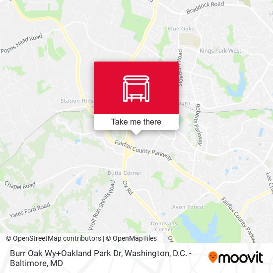Burr Oak Wy+Oakland Park Dr map