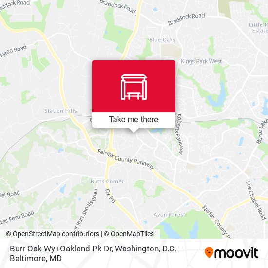 Burr Oak Wy+Oakland Pk Dr map