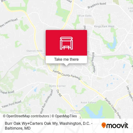 Burr Oak Wy+Carters Oak Wy map