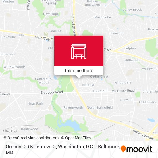 Oreana Dr+Killebrew Dr map