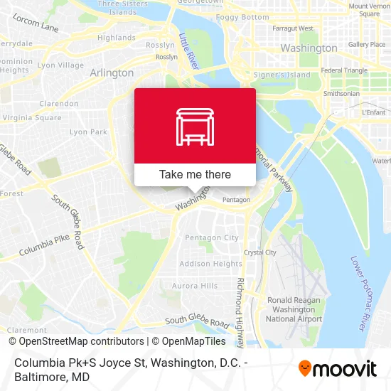 Columbia Pk+S Joyce St map