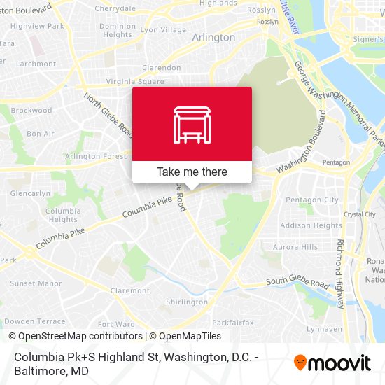 Mapa de Columbia Pk+S Highland St