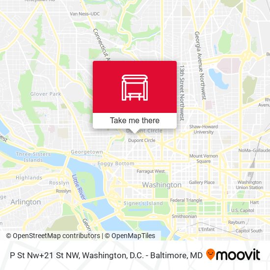 Mapa de P St Nw+21 St NW