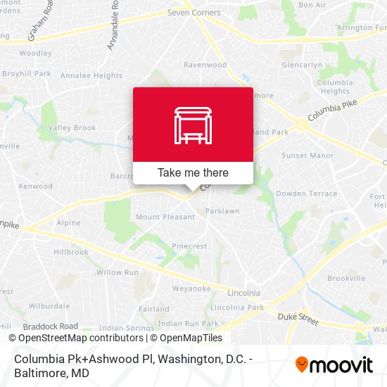Columbia Pk+Ashwood Pl map