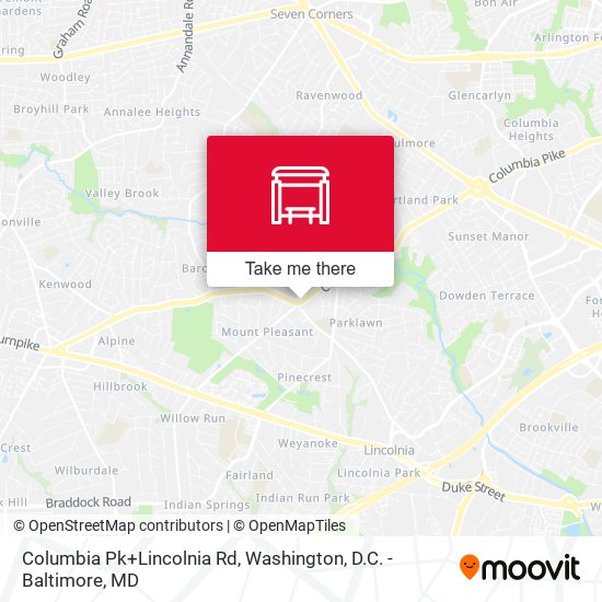 Columbia Pk+Lincolnia Rd map