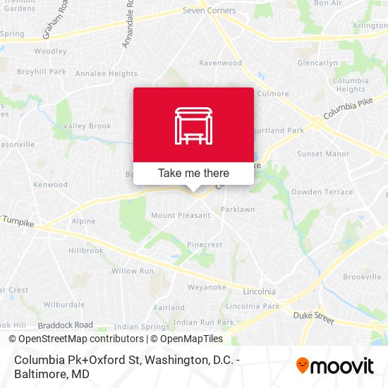 Columbia Pk+Oxford St map