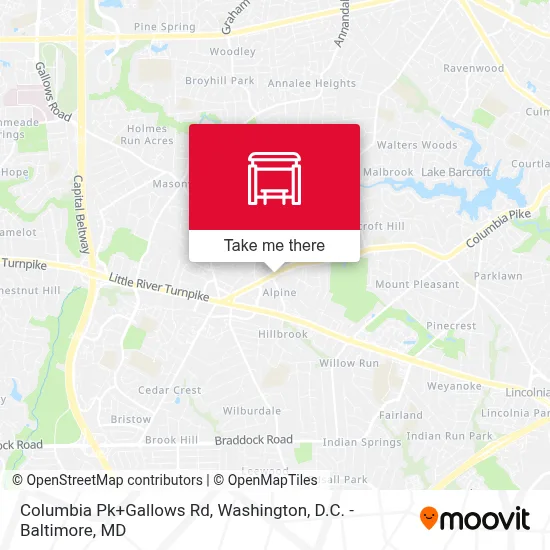 Columbia Pk+Gallows Rd map