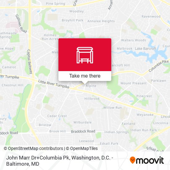 John Marr Dr+Columbia Pk map
