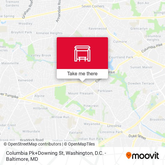 Columbia Pk+Downing St map