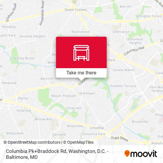 Columbia Pk+Braddock Rd map