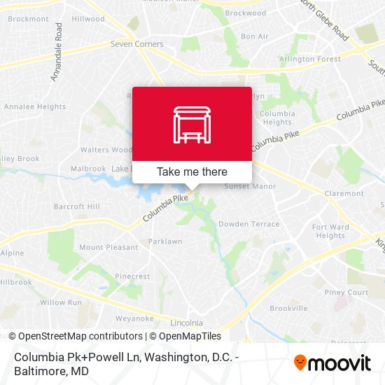 Columbia Pk+Powell Ln map