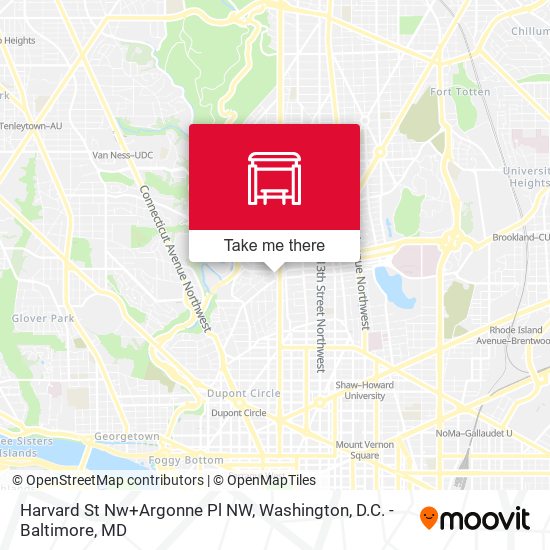 Harvard St Nw+Argonne Pl NW map