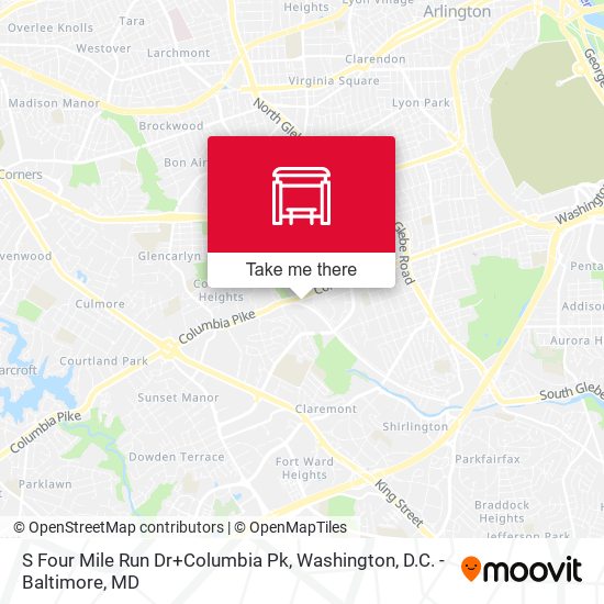 Mapa de S Four Mile Run Dr+Columbia Pk