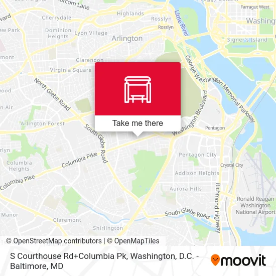 S Courthouse Rd+Columbia Pk map