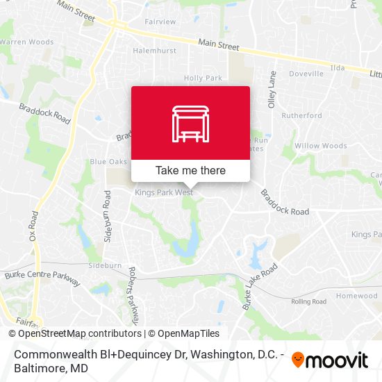 Commonwealth Bl+Dequincey Dr map