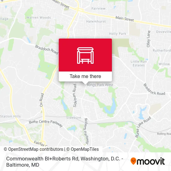Commonwealth Bl+Roberts Rd map