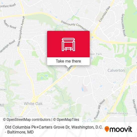 Old Columbia Pk+Carters Grove Dr map