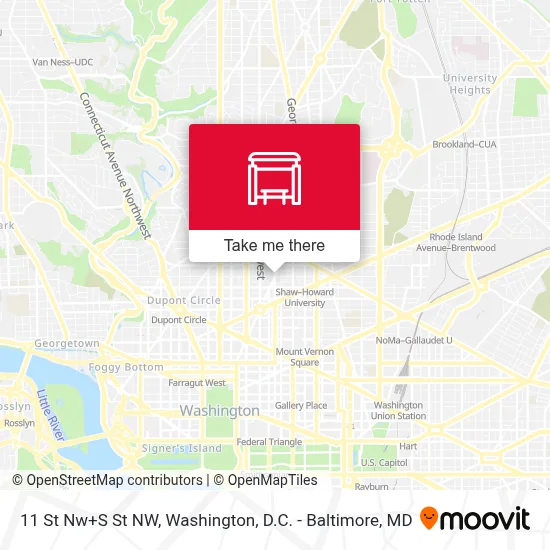 11 St Nw+S St NW map