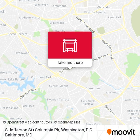 S Jefferson St+Columbia Pk map