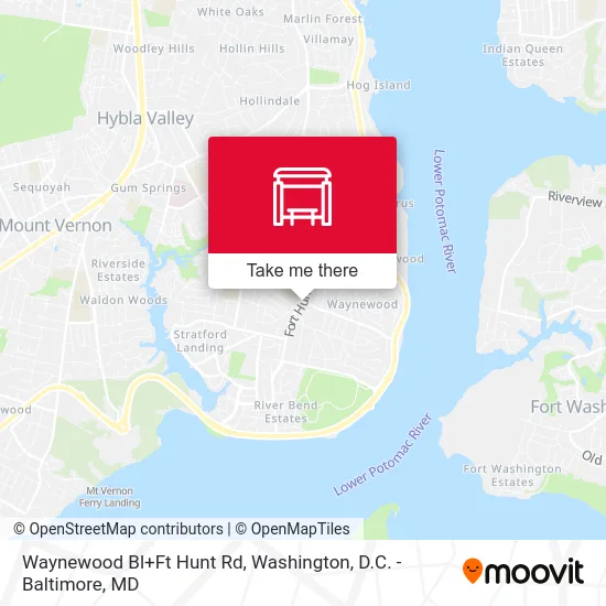 Waynewood Bl+Ft Hunt Rd map