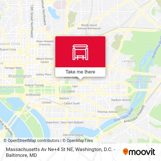 Massachusetts Av Ne+4 St NE map