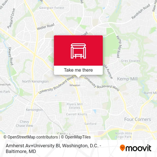 Amherst Av+University Bl map
