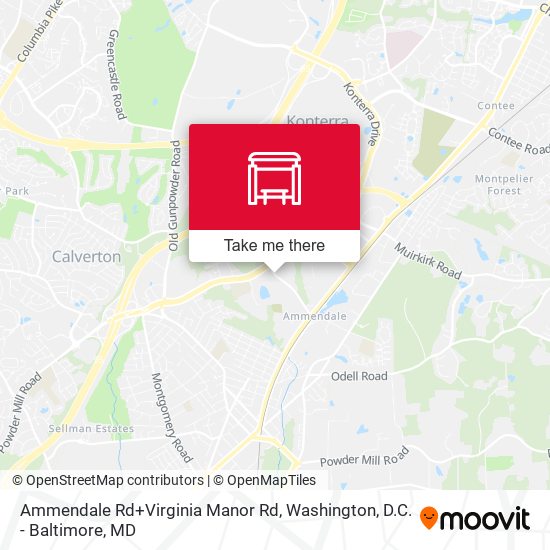 Ammendale Rd+Virginia Manor Rd map