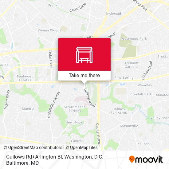 Gallows Rd+Arlington Bl map