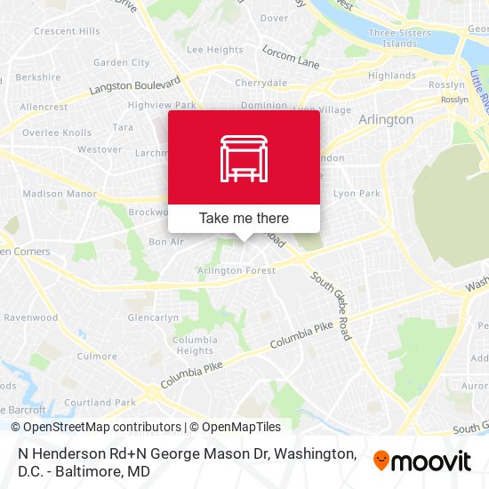 N Henderson Rd+N George Mason Dr map