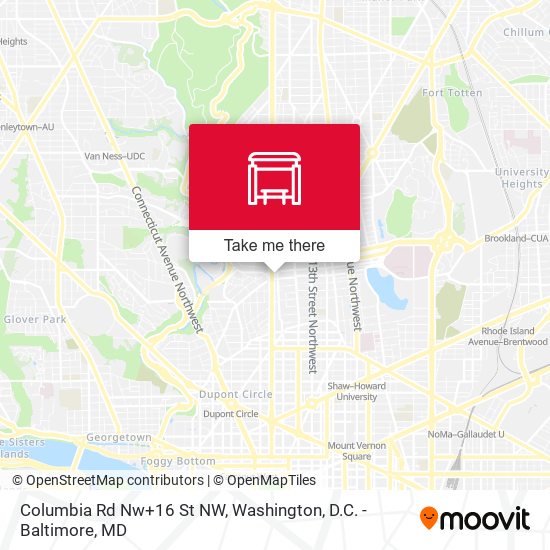 Columbia Rd Nw+16 St NW map