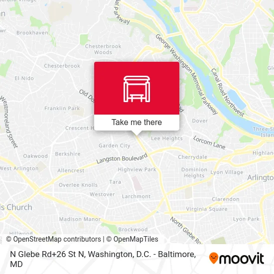 N Glebe Rd+26 St N map