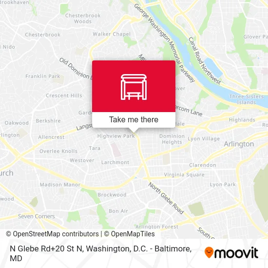 N Glebe Rd+20 St N map