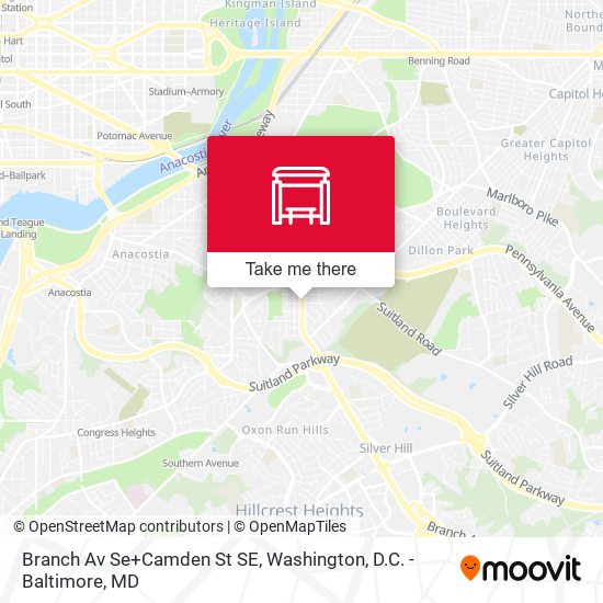 Branch Av Se+Camden St SE map