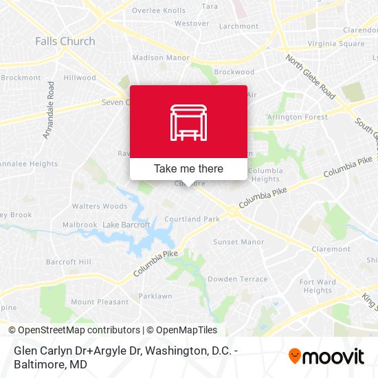 Glen Carlyn Dr+Argyle Dr map