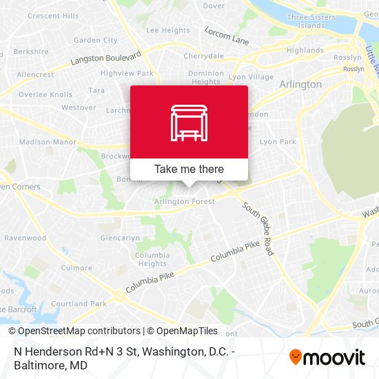 N Henderson Rd+N 3 St map