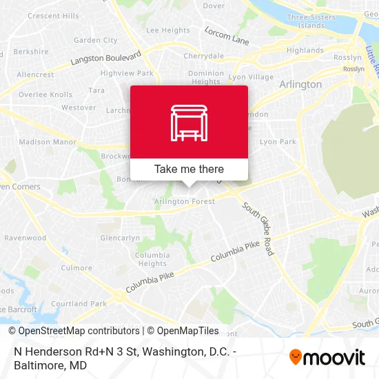 N Henderson Rd+N 3 St map