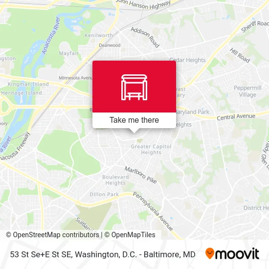 53 St Se+E St SE map