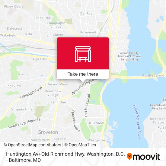 Huntington Av+Old Richmond Hwy map