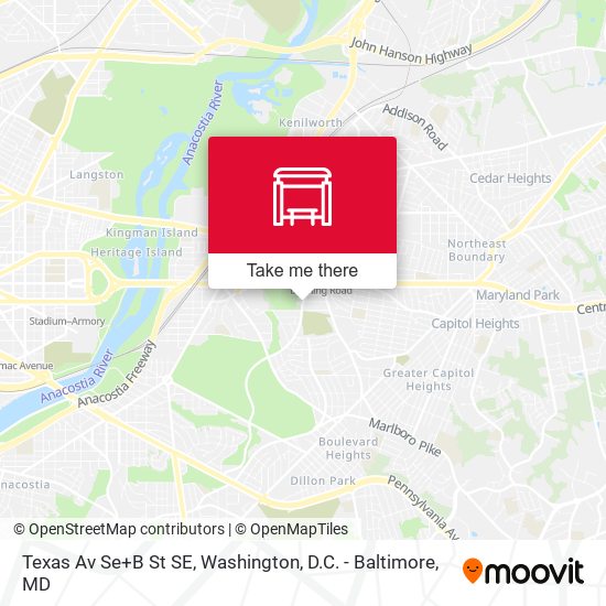 Mapa de Texas Av Se+B St SE