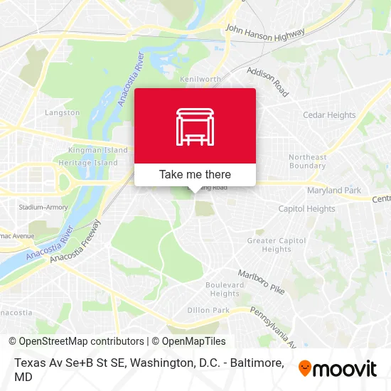 Texas Av Se+B St SE map