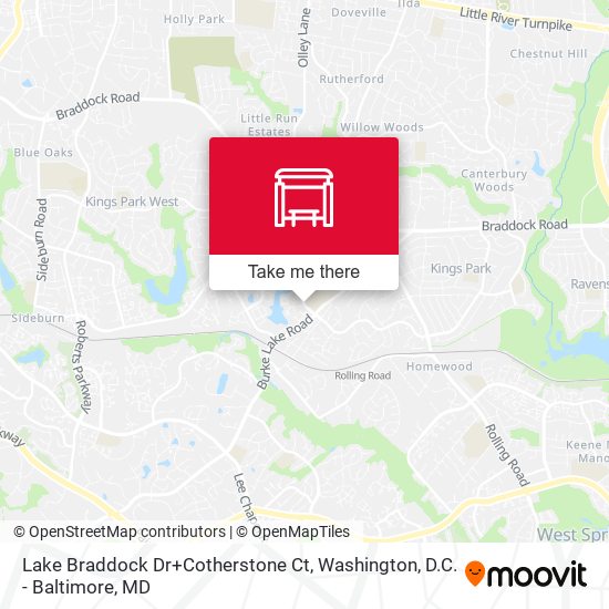 Lake Braddock Dr+Cotherstone Ct map