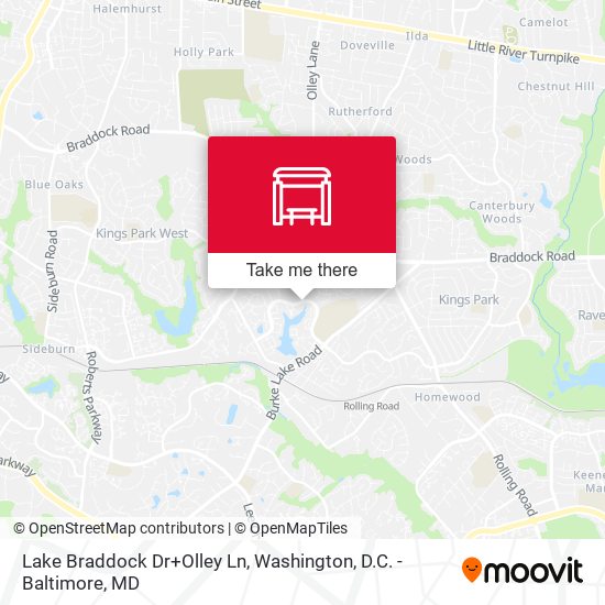 Lake Braddock Dr+Olley Ln map