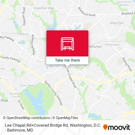 Lee Chapel Rd+Covered Bridge Rd map