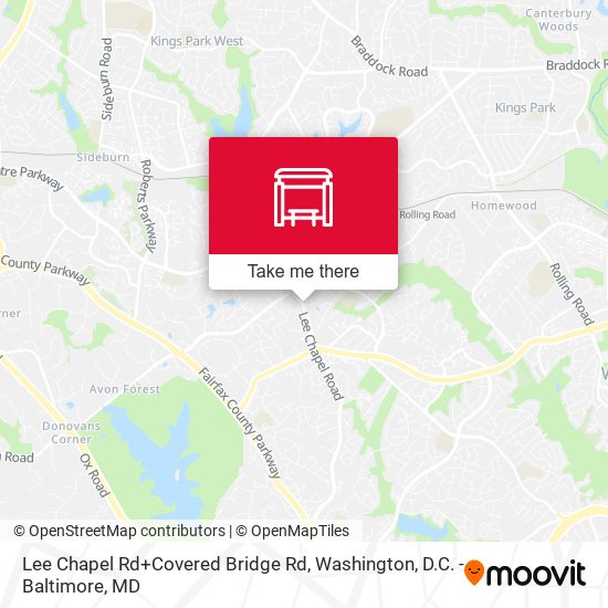 Lee Chapel Rd+Covered Bridge Rd map