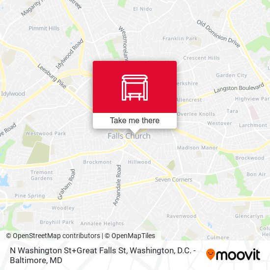 N Washington St+Great Falls St map