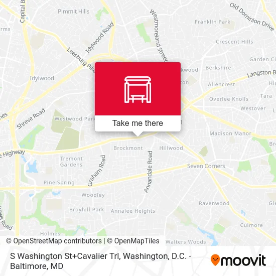S Washington St+Cavalier Trl map